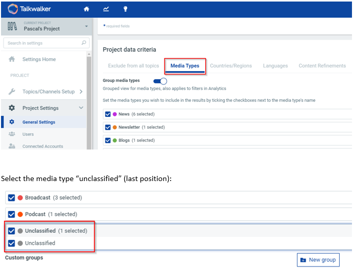 Configure source type OTHER